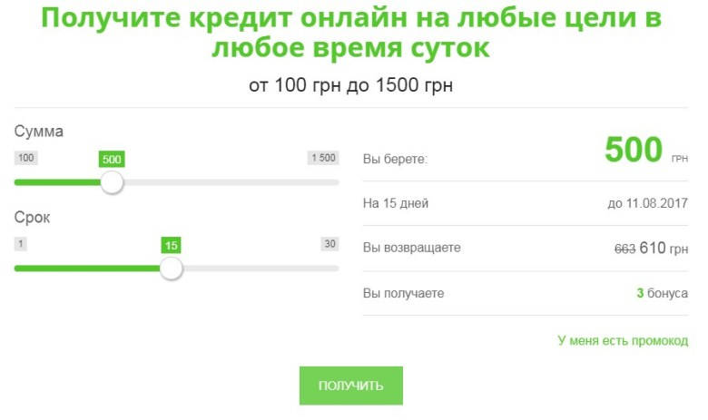 Кредитный калькулятор CreditUP