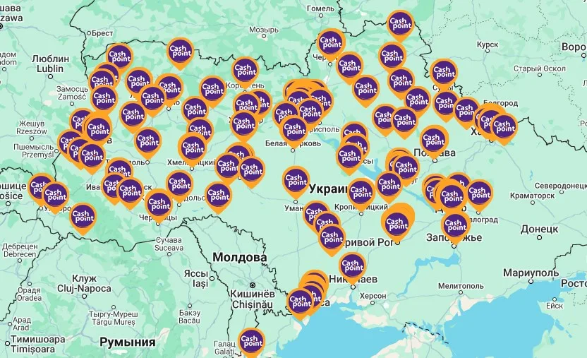 Карта отделений CashPoint