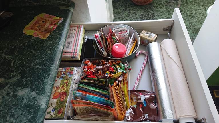 Уборка в ящиках