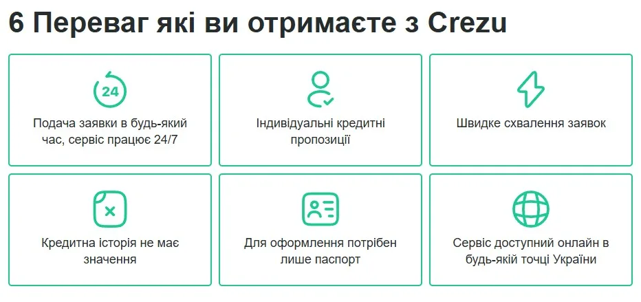 Преимущества Crezu