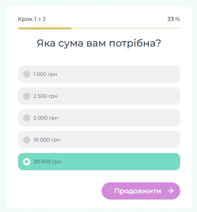 Заявка на кредит в Creditify