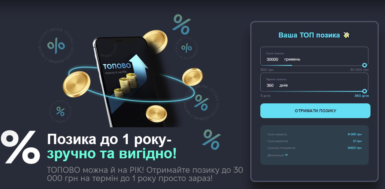  Онлайн кредит у ТОП1 Мані