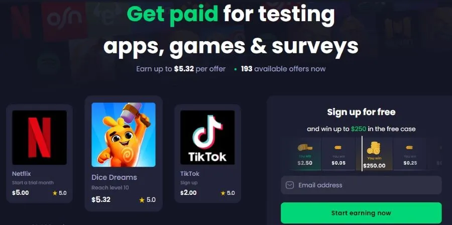 До 250 доларів за реєстрацію на freecash.com