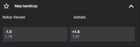 Ставки з форою по картах у матчі CS2 формату Bo3