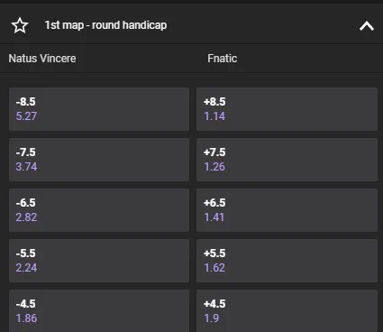 Фора по раундам на карте в матче CS2